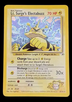 Pokemon TCG Lt. Surge's Electabuzz Gym Heroes Holo Card 6/132 - Image 1