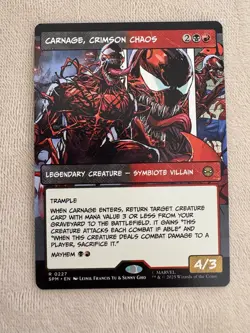 Carnage Crimson Chaos BORDERLESS #227 NM/M MTG Spiderman Magic Card - Image 1
