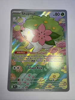 Pokemon TCG Shaymin Holo Card Illustration Rare, 185/182, Destined Rivals Series - Image 1