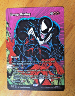 Savage Beating Spider-Man Magic the Gathering 0026 Mythic (NM) Showcase Regular - Image 1
