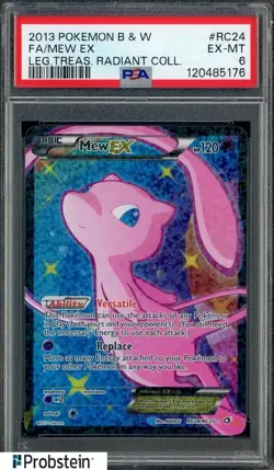 2013 Pokemon B &W Leg Treausres Radiant Collection #RC24 Mew Ex FA PSA 6 - Image 1