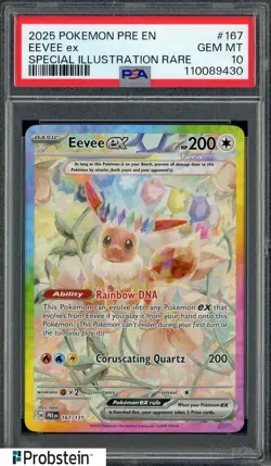 2025 Pokemon PRE EN Special Illustration Rare #167 Eevee Ex PSA 10 GEM MINT - Image 1
