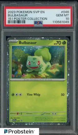 Pokemon 151 Bulbasaur 046 Poster PSA 10 Gem Mint - Image 1