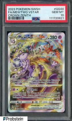 2023 Pokemon Crown Zenith FA/Mewtwo VStar #GG44 PSA 10 GEM MINT - Image 1