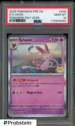 Pokemon Prismatic Evolutions Sylveon 040 Pokemon Day PSA 10 Gem Mint - Image 1