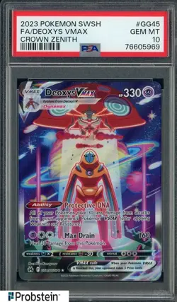 2023 Pokemon SWSH Crown Zenith #GG45 Deoxys Vmax Fa PSA 10 GEM MINT - Image 1