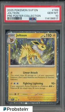 Pokemon Prismatic Evolutions Jolteon 169 Poster PSA 10 Gem Mint - Image 1