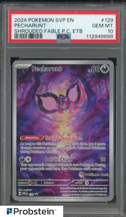 Pokemon Shrouded Fable Pecharunt 129 Pokemon Center PSA 10 Gem Mint - Image 1