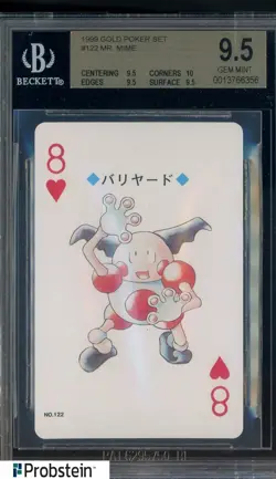 1999 Pokemon Gold Poker Set #122 Mr. Mime BGS 9.5 GEM MINT - Image 1