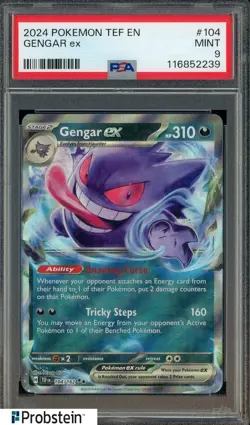2024 Pokemon TEF EN #104 Gengar Ex PSA 9 MINT - Image 1