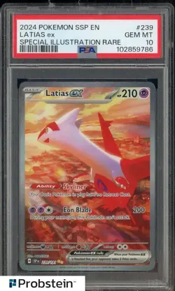 2024 Pokemon SSP EN Special Illustration Rare #239 Latias Ex PSA 10 GEM MINT - Image 1