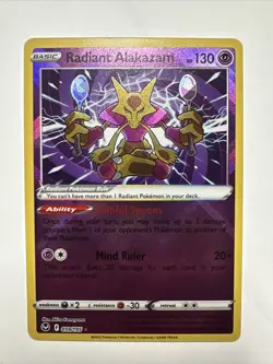 Pokemon Silver Tempest Radiant Alakazam 059/195 - Image 1