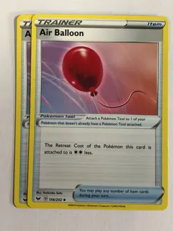 Pokemon TCG Sword & Shield Base 2x Playset Air Ballon 156/202 Near Mint - Image 1
