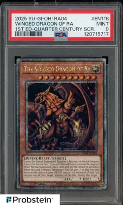 2025 Yu-Gi-Oh! RA04 1st Ed Quarter Cntry Scr #EN118 Winged Dragon of RA PsA 9 - Image 1