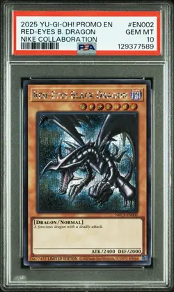 PSA 10 Yugioh Red-Eyes Black Dragon Nike Worlds Promo NKC1-EN002 Collaboration - Image 1