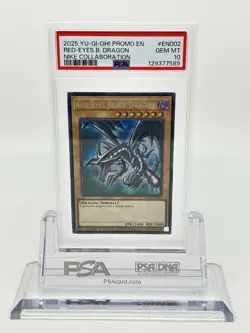 PSA 10 Yugioh Red-Eyes Black Dragon Nike Worlds Promo NKC1-EN002 Collaboration - Image 3