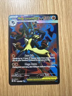 Mega Lucario EX Pokemon Card Holo Rare 340 HP Aura Jab Mega Brave - Image 1