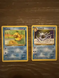 Pokemon TCG Fossil Set Psyduck Card 53/62, Golduck Card 35/62 - Image 1