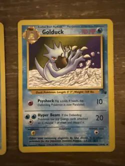Pokemon TCG Fossil Set Psyduck Card 53/62, Golduck Card 35/62 - Image 3