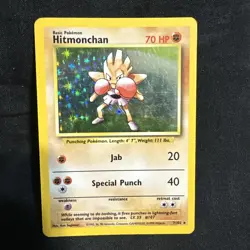 Pokemon TCG Hitmonchan Holo Rare Card Base Set 7/102 Good Condition - Image 1