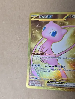 Pokemon 151 Mew ex 205/165 Scarlet & Violet 1 Regular Paper Card Tcg Gold - Image 2