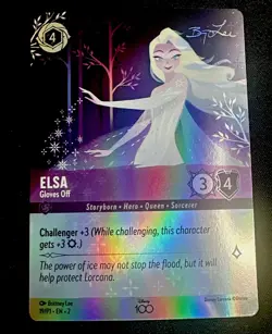 Elsa Gloves Off 19/P1 NM D100 Alternate Art Disney100 Promo Lorcana Card - Image 1