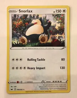 Snorlax 140/202 - Sword & Shield - Non-Holo Rare - Pokemon Card TCG - LP/NM - Image 1