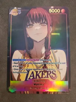 MAKIMA CHAINSAW MAN LAKERS ACG Waifu Holo Girl Card - Image 1