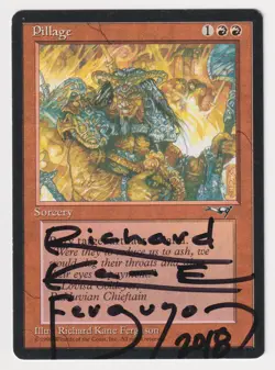 Signed Pillage MP Alliances Artist Richard Kane Ferguson 1996 MTG Magic Vintage! - Image 1