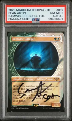 2023 MTG TALES OF MIDDLE-EARTH SC-SURGE FOIL #819 SAMWISE GAMGEE PSA 8 AUTO 8 - Image 1