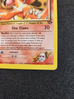 Pokemon Card Blaine's Charmeleon 1st Edition Uncommon Gym Challenge 31/132 LP NM - Image 3