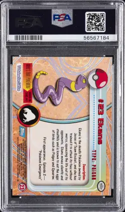 1999 TOPPS POKEMON TV FOIL #23 EKANS PSA 9 - Image 2