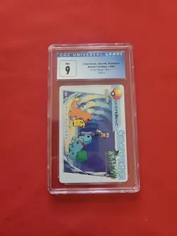 Pokemon: Charmander, Squirtle, Bulbasaur Bandai Carddass Anime Series - CGC 9 - Image 1
