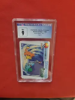 Pokemon: Charmander, Squirtle, Bulbasaur Bandai Carddass Anime Series - CGC 9 - Image 4