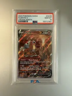 2023 Pokemon Sword & Shield Full Art | Entei V #GG36/GG70 Crown Zenith PSA 10! - Image 1