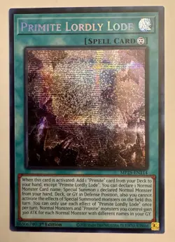 Yugioh Primite Lordly Lode MP25-EN114 1st Edition Prismatic Secret Rare NM - Image 1