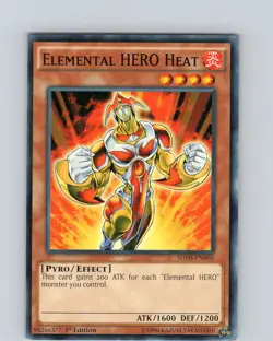 Yu-Gi-Oh TCG Elemental HERO Heat SDHS-EN005 1st Edition Common Card NM - Image 1