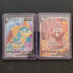 Greedent V + Drednaw V - Full Arts - Pokemon Cards - Lot #59 - Image 1