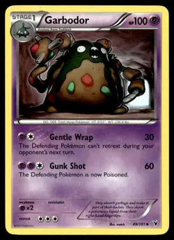 Garbodor 49/101 Pokemon Card Noble Victories Uncommon 100 HP Lightly Played C1 - Image 1