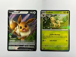 Eevee Evolution Pokemon Card Gift Set - Includes Eevee & Leafeon Ready-to-Gift - Image 1