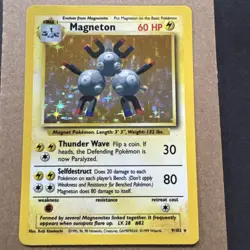 * Magneton 9/102 Base Set Holo Rare Vintage 1999 Pokemon Card WoTC - NM - Image 1