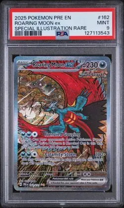 2025 POKEMON PRE SPECIAL ILLUSTRATION RARE #162 ROARING MOON EX PSA 9 - Image 1