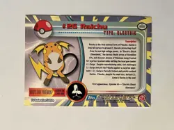 Raichu #26 1999 Topps Pokemon TV Animation Edition Series 1 - Image 2