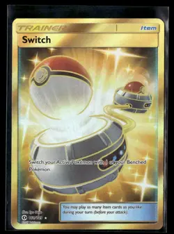 2017 Pokemon Sun & Moon Base Set Secret Rare Switch 160 - Image 1