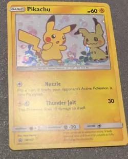 ⚡Pikachu & Mimikyu 2019 Sun and Moon Black Star Holo Promo SM162 EX-NM Pokemon! - Image 2