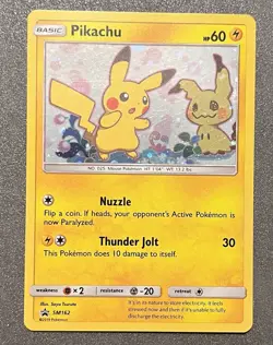 ⚡Pikachu & Mimikyu 2019 Sun and Moon Black Star Holo Promo SM162 EX-NM Pokemon! - Image 4