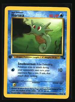 Pokemon HORSEA 49/62 1st Edition (1999 Fossil) LP/Light Play - Image 1