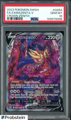 Pokemon Crown Zenith Zamazenta GG54 PSA 10 Gem Mint - Image 1