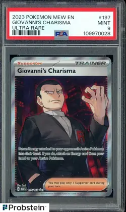 Pokemon 151 Giovanni's Charisma 197 PSA 9 Mint - Image 1
