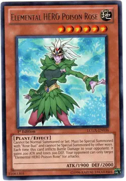 Yu-Gi-Oh! Elemental HERO Poison Rose LCGX-EN036 Legendary Collection 2 Rare NM - Image 1